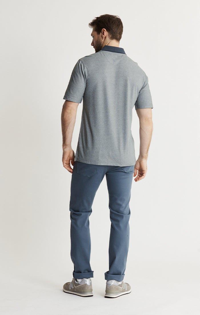 Cotton-Poly Johnny Collar Polo