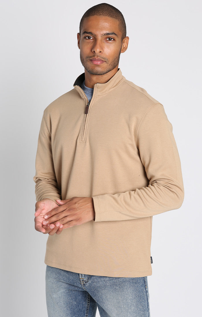 Cotton Modal Blend Quarter Zip Pullover