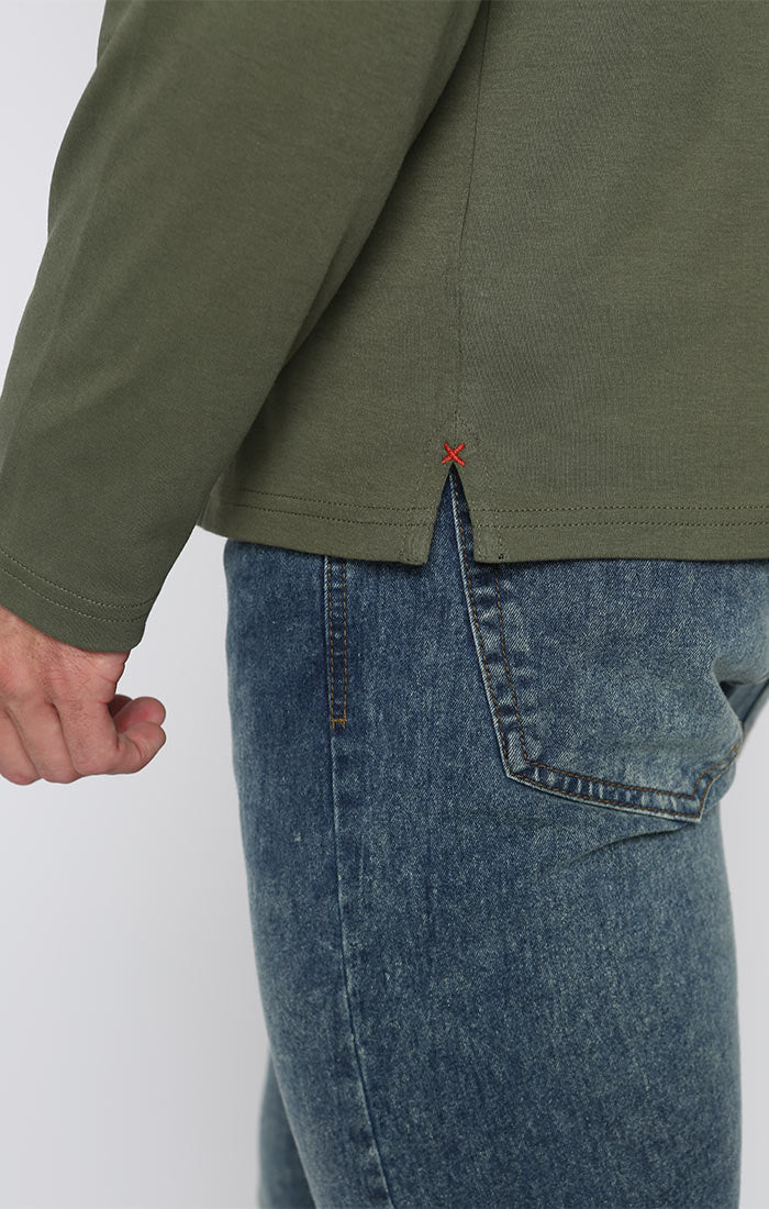 Luxe Cotton Long Sleeve Polo Shirt