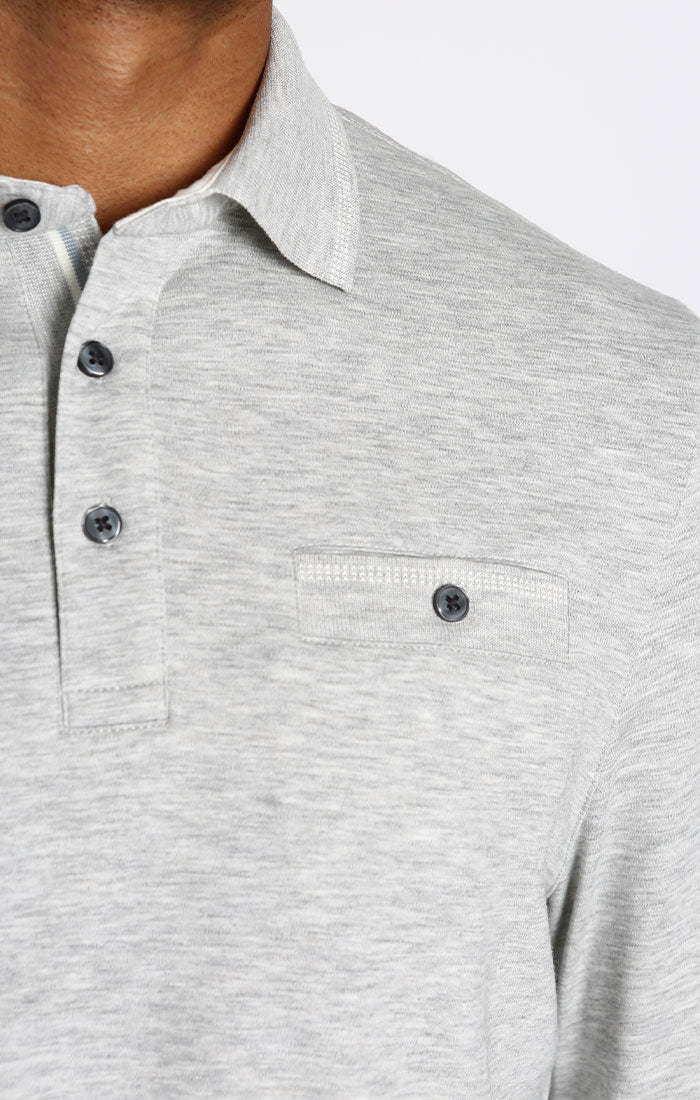 Luxe Cotton Long Sleeve Polo Shirt