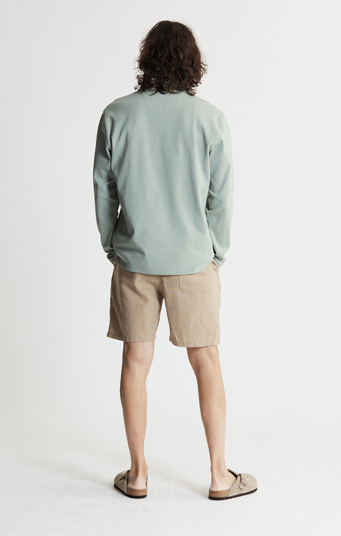 Stretch Cotton Slub Quarter Zip Pullover