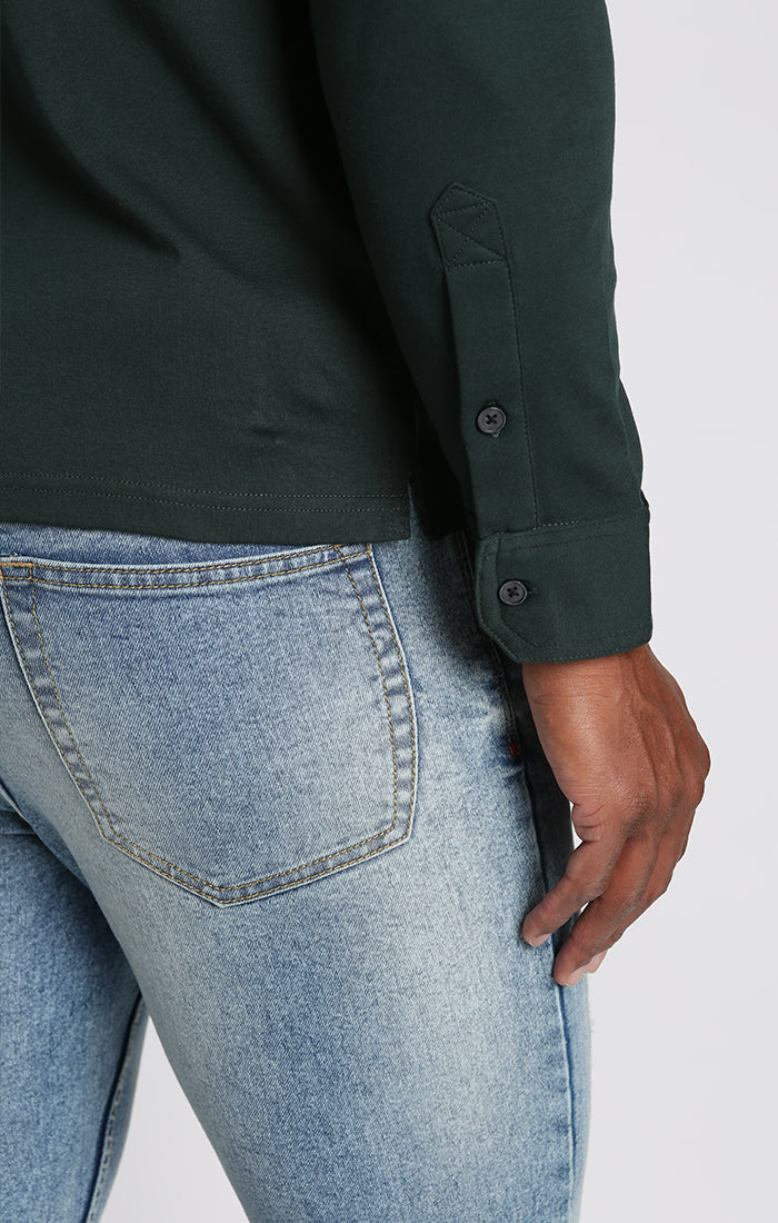 Luxe Cotton Long Sleeve Polo Shirt