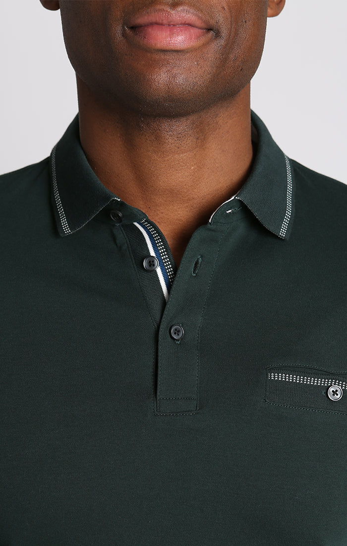 Luxe Cotton Long Sleeve Polo Shirt
