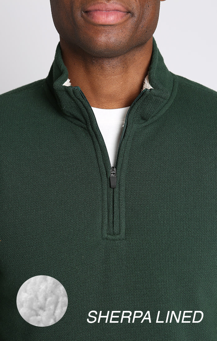 Recycled Jacquard Sherpa Lined Quarter Zip Pullover