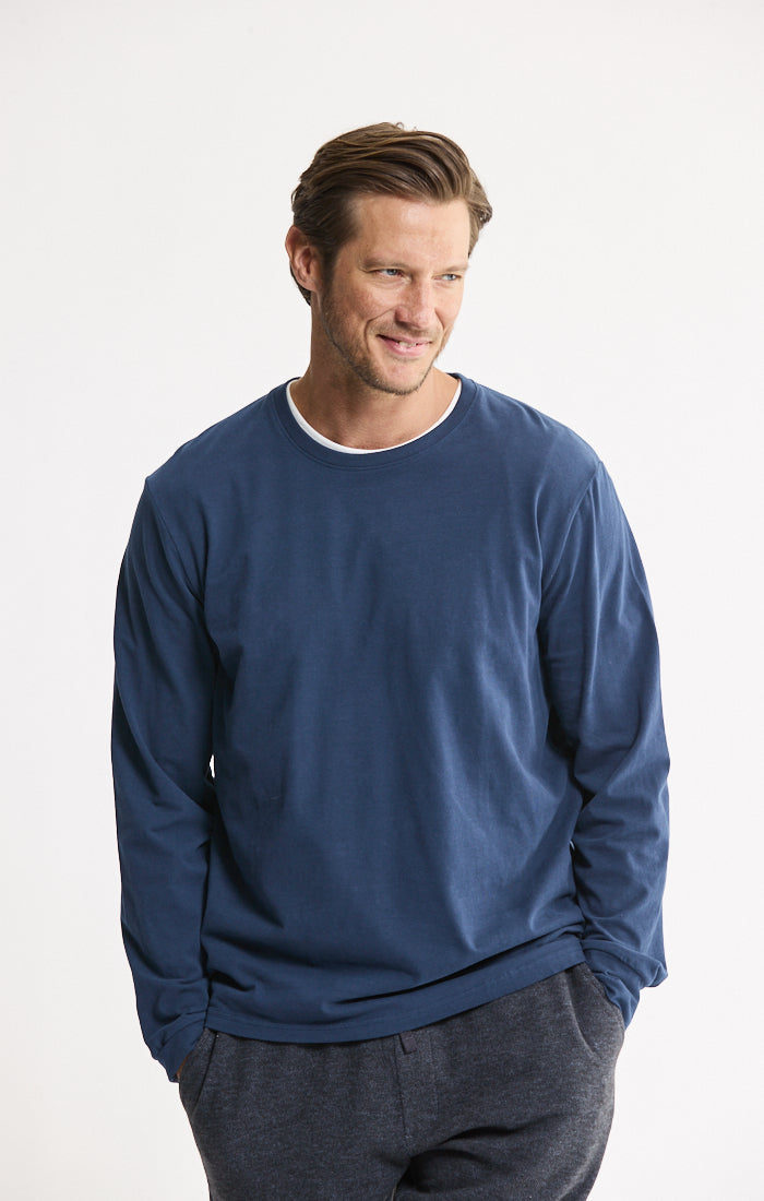 Bryant Long Sleeve Sueded Cotton Crewneck