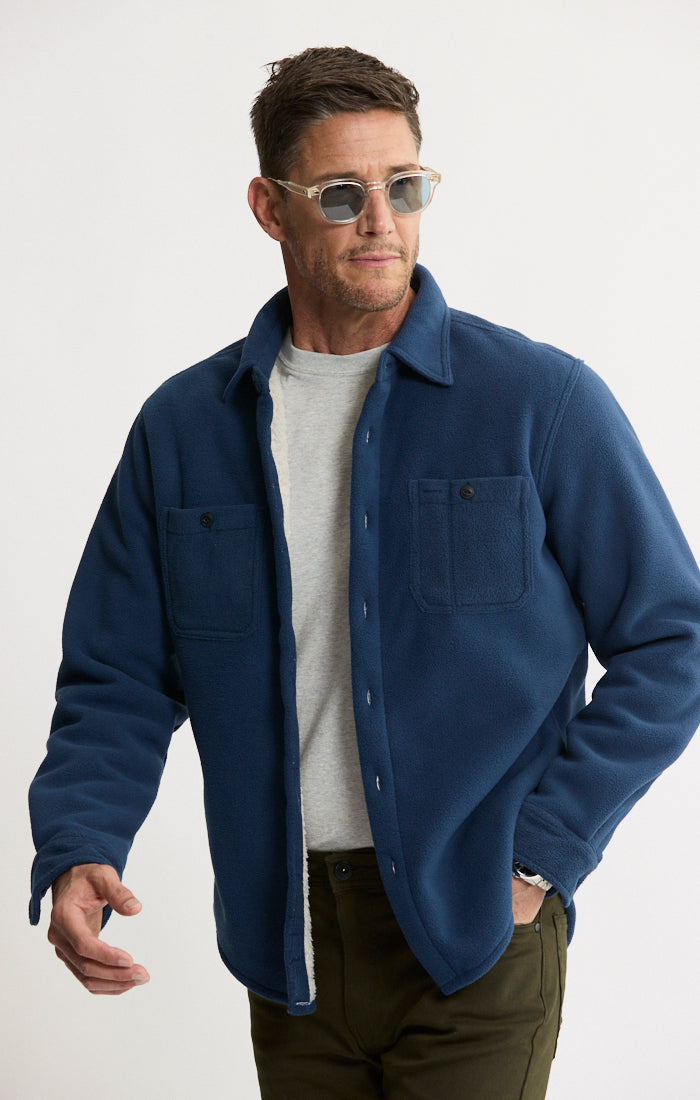 Sherpa Bonded Polar Fleece Shirt Jacket