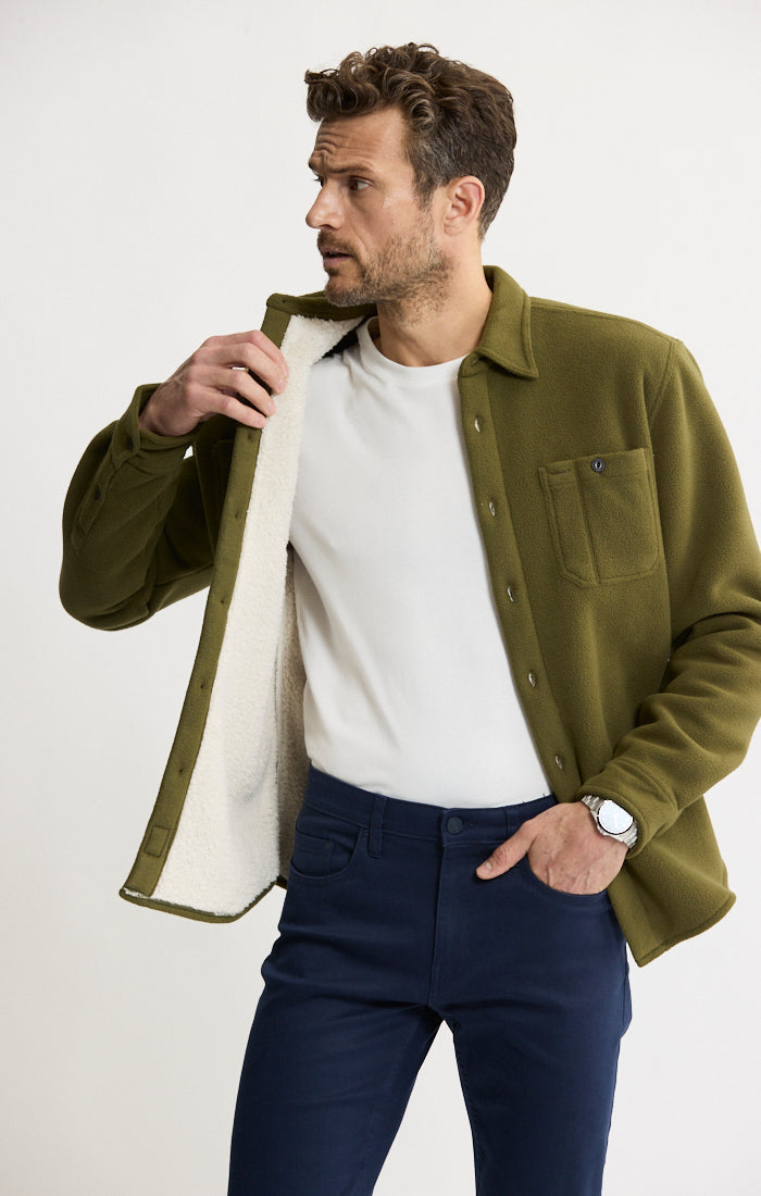 Sherpa Bonded Polar Fleece Shirt Jacket