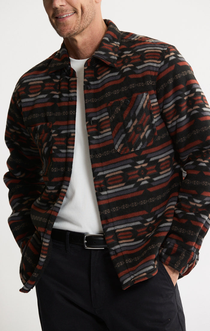 Sherpa Bonded Polar Fleece Shirt Jacket