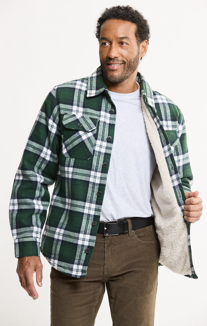 Sherpa Lined Flannel Shirt Jacket