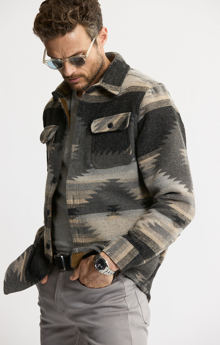 Unlined Wool Blend Overshirt