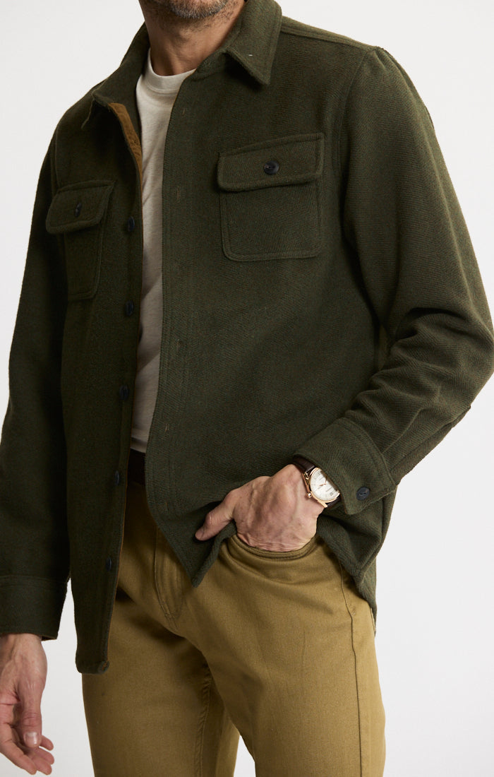 Unlined Wool Blend Overshirt