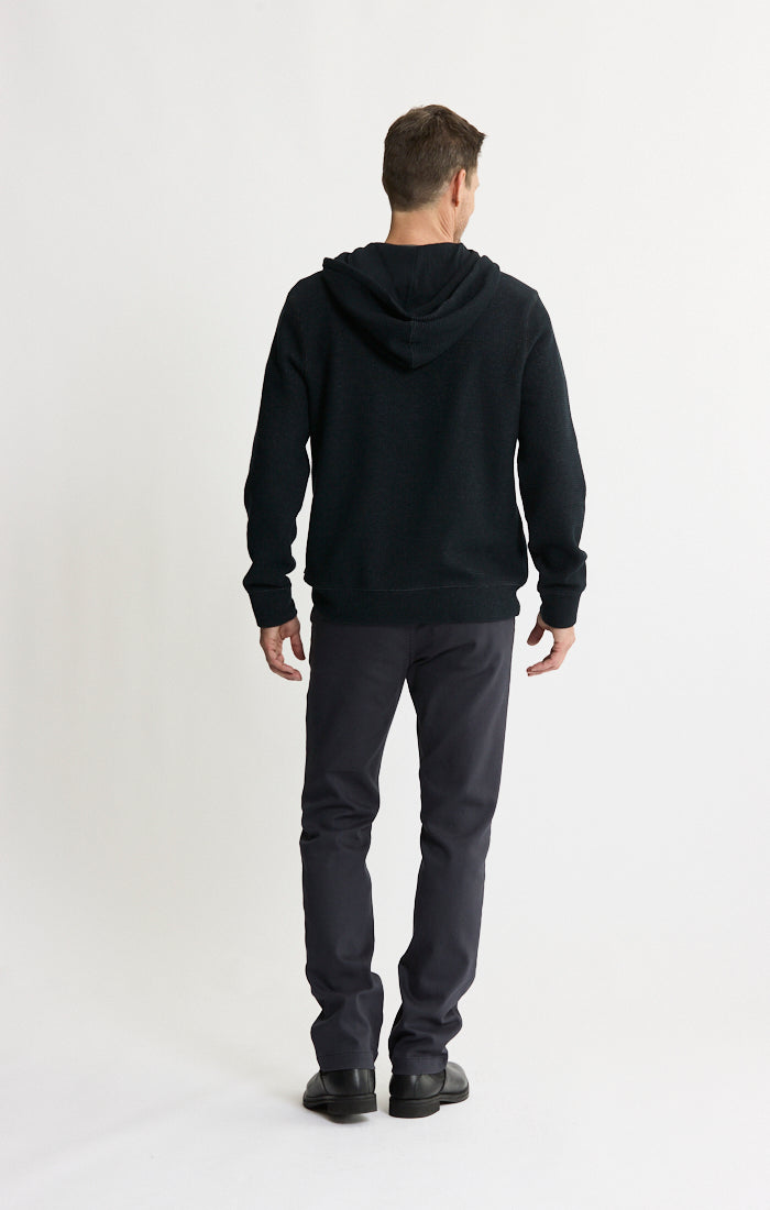 Doubleface Mesh Hooded Henley Pullover