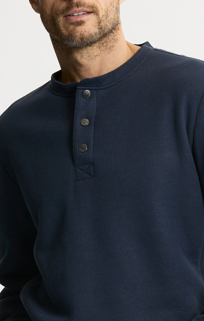 Sherpa Bonded Waffle Long Sleeve Henley