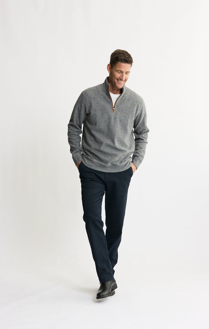 Wool Blend Quarter Zip Pullover