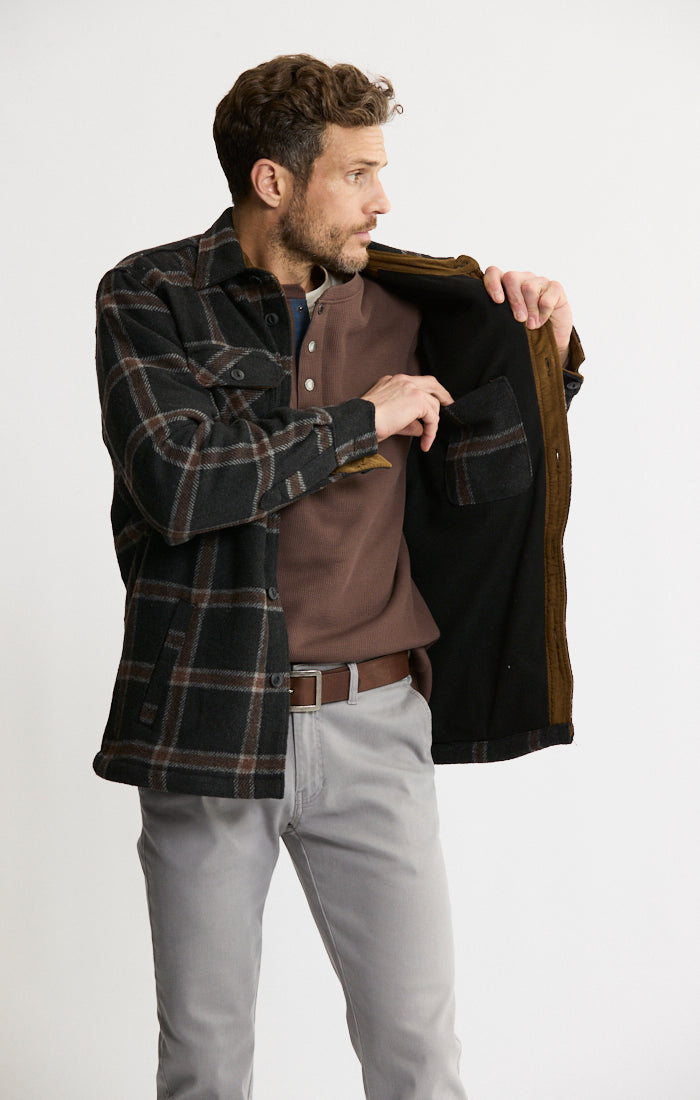 Thermal Lined Wool Blend Shirt Jacket