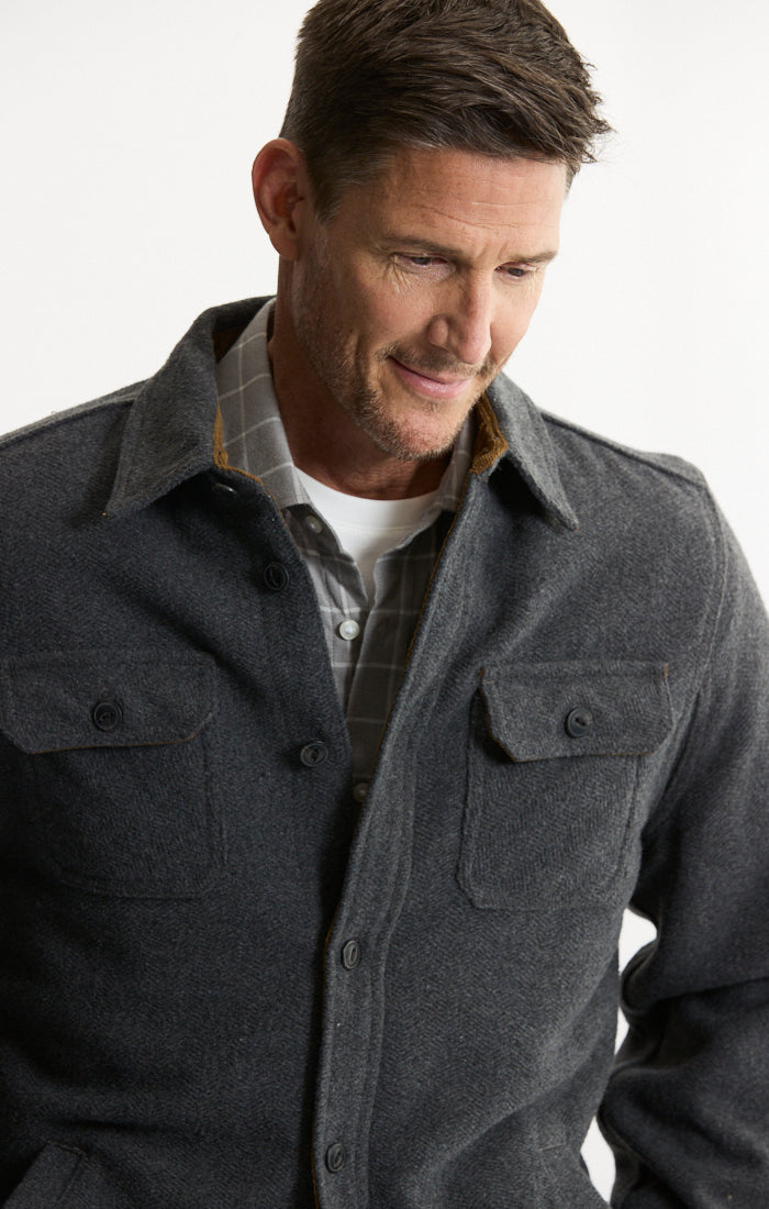 Thermal Lined Wool Blend Shirt Jacket