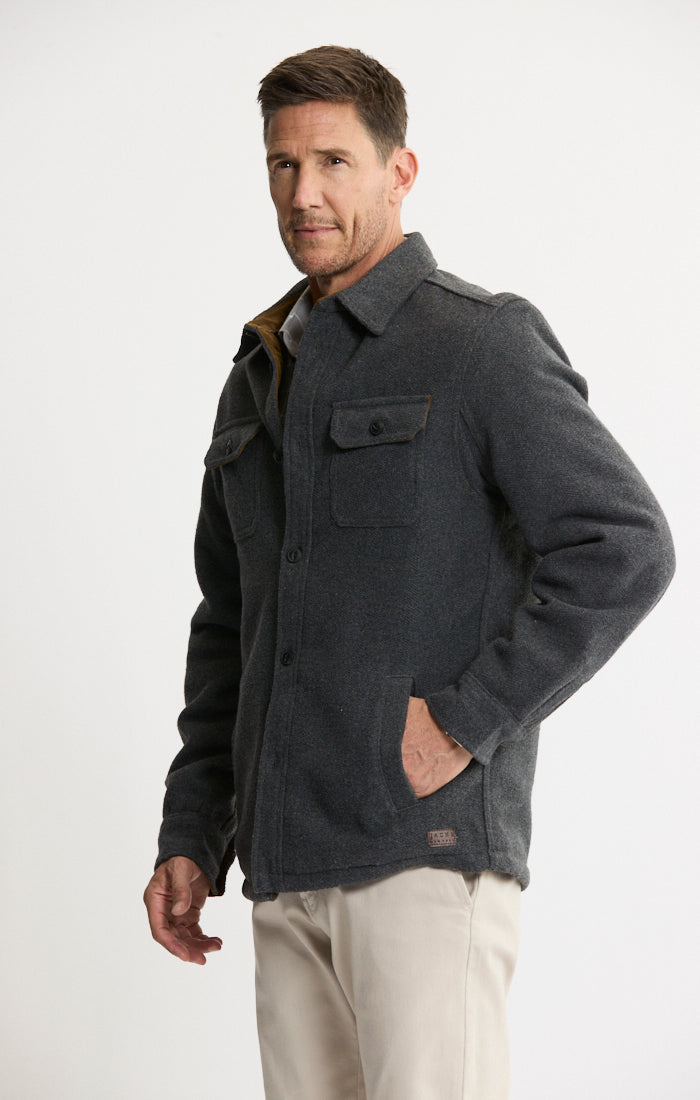 Thermal Lined Wool Blend Shirt Jacket
