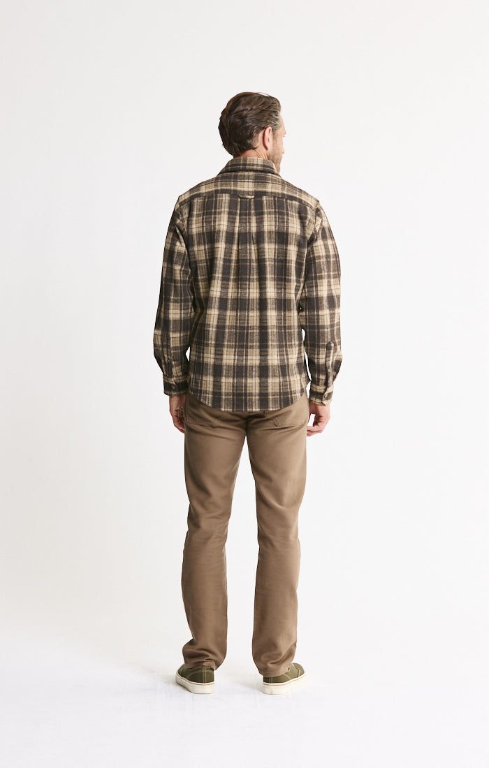 Knit Flannel Button-Up Shirt