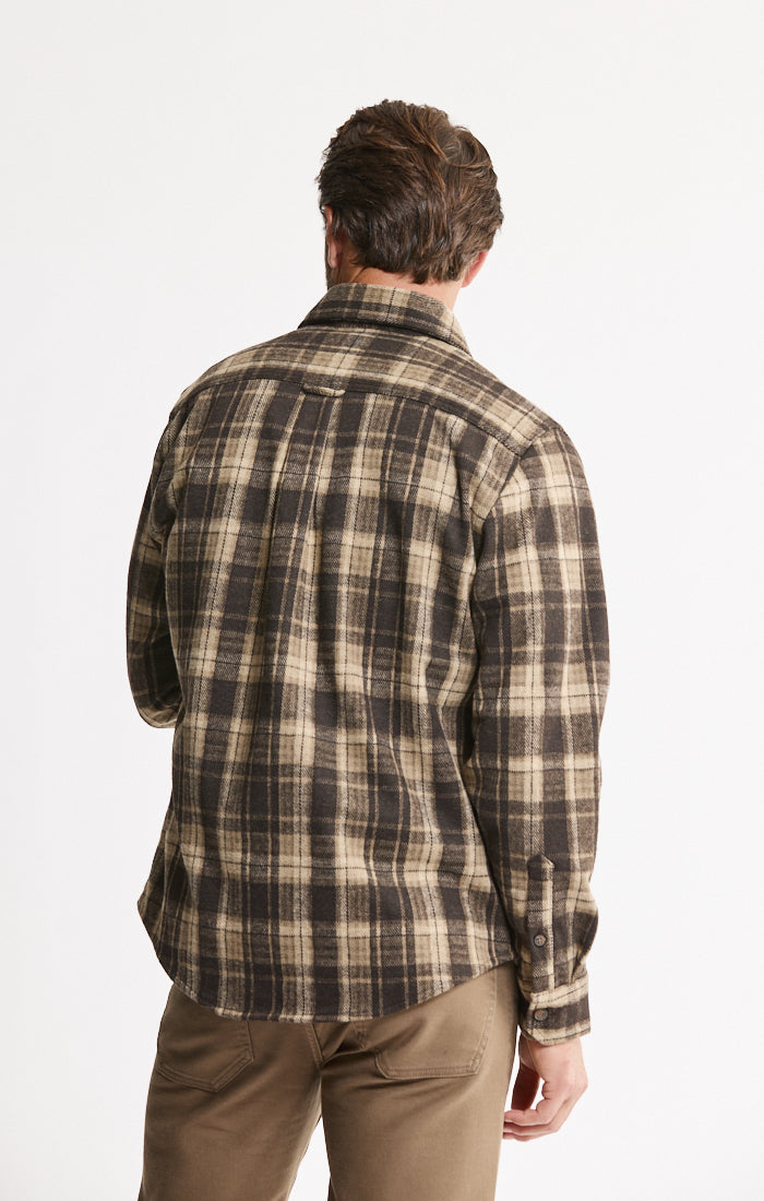Knit Flannel Button-Up Shirt
