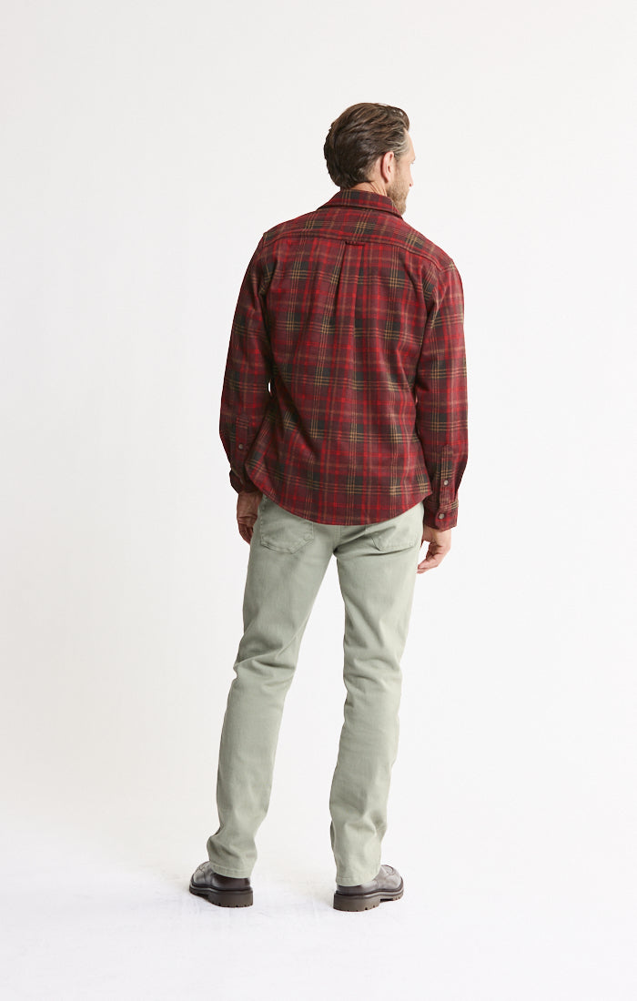 Knit Flannel Button-Up Shirt