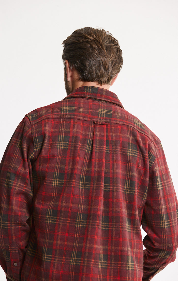 Knit Flannel Button-Up Shirt