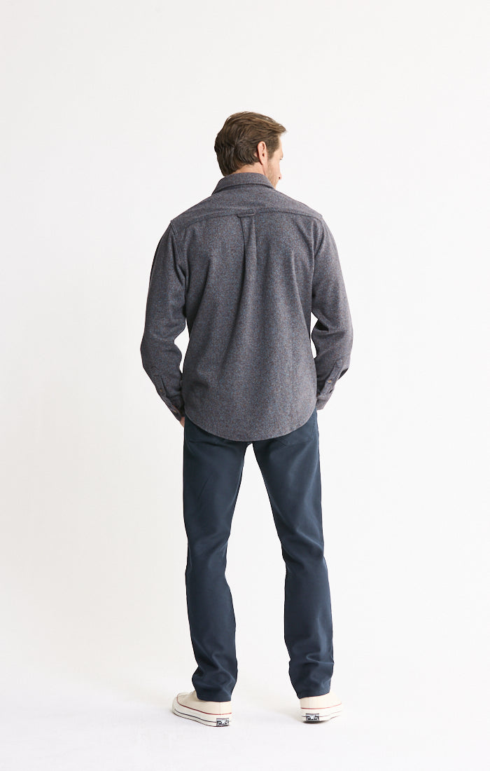 Knit Flannel Button-Up Shirt