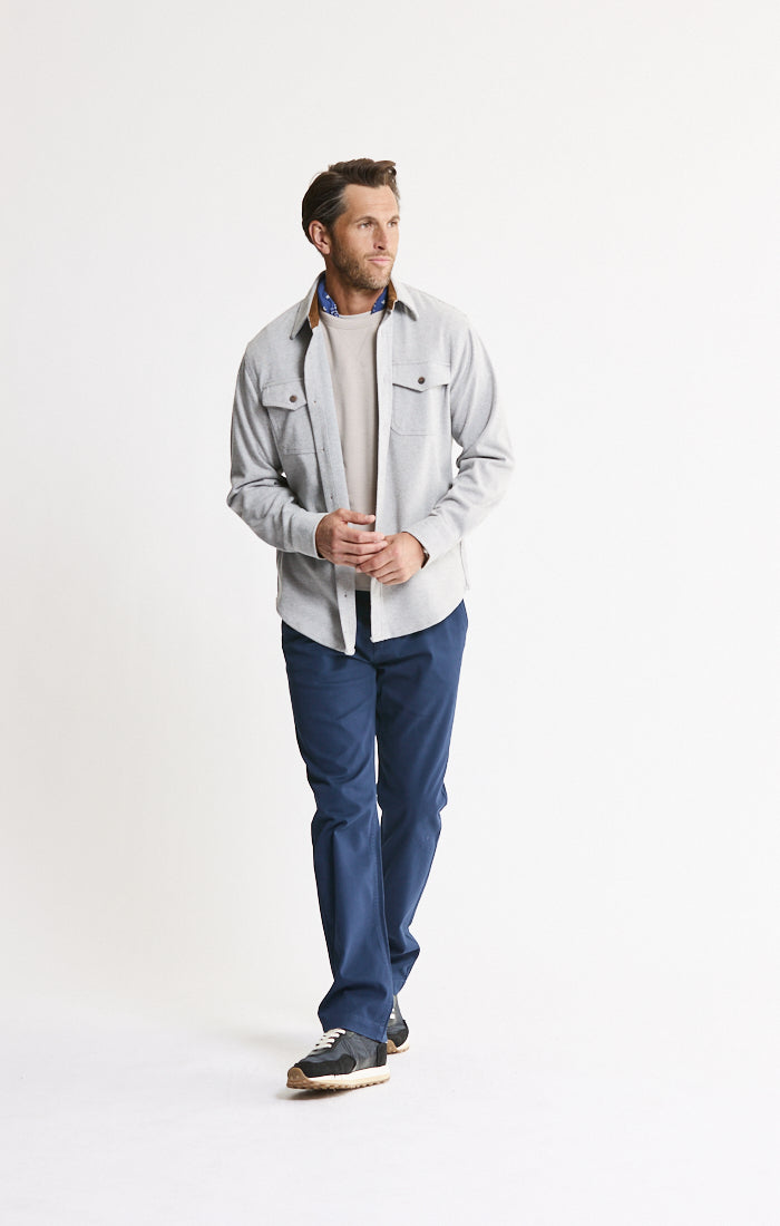 Knit Flannel Button-Up Shirt