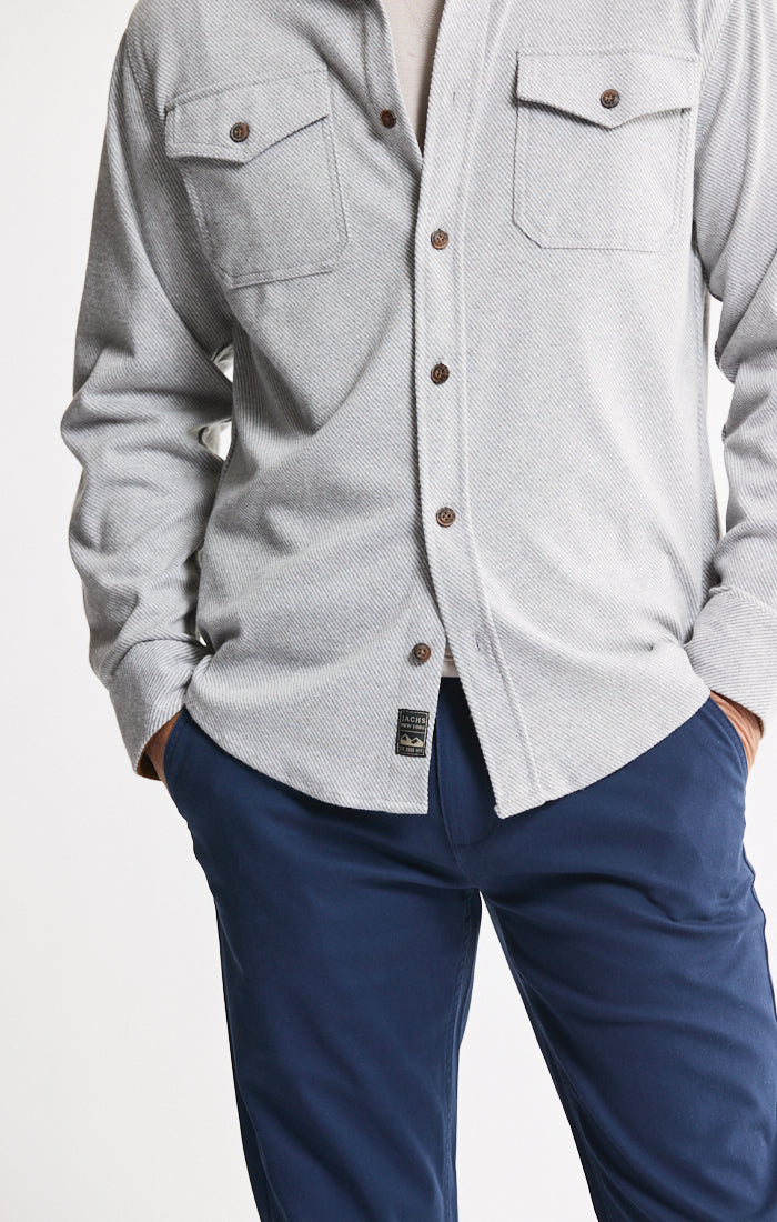 Knit Flannel Button-Up Shirt