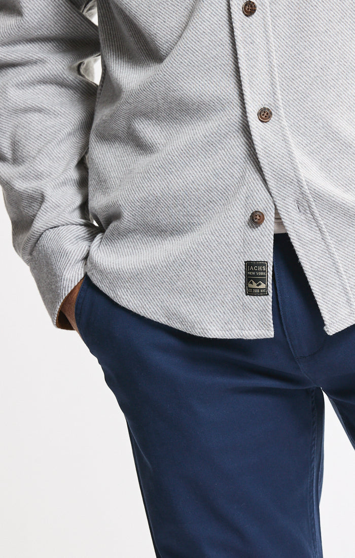 Knit Flannel Button-Up Shirt