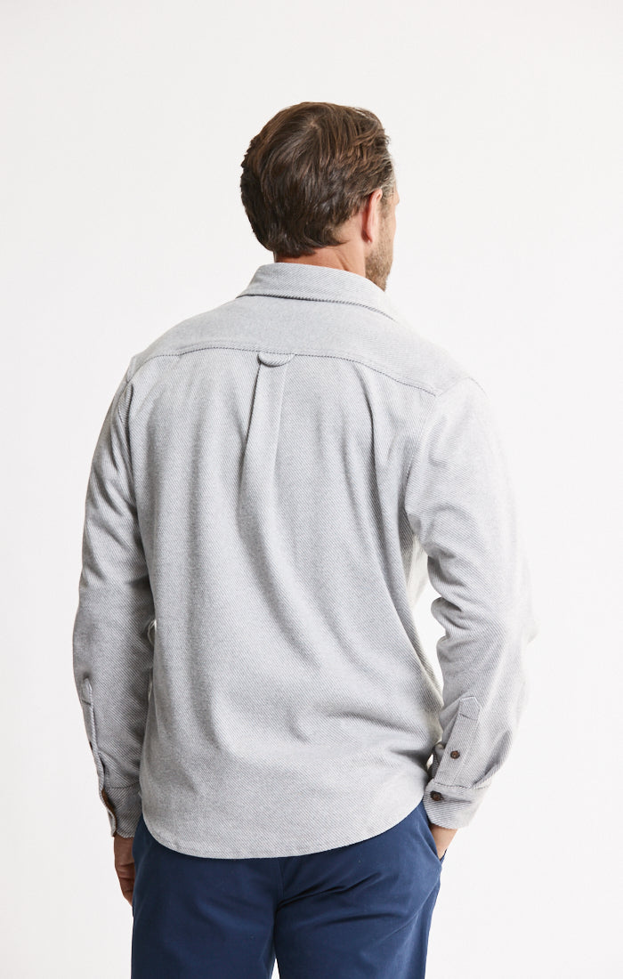 Knit Flannel Button-Up Shirt