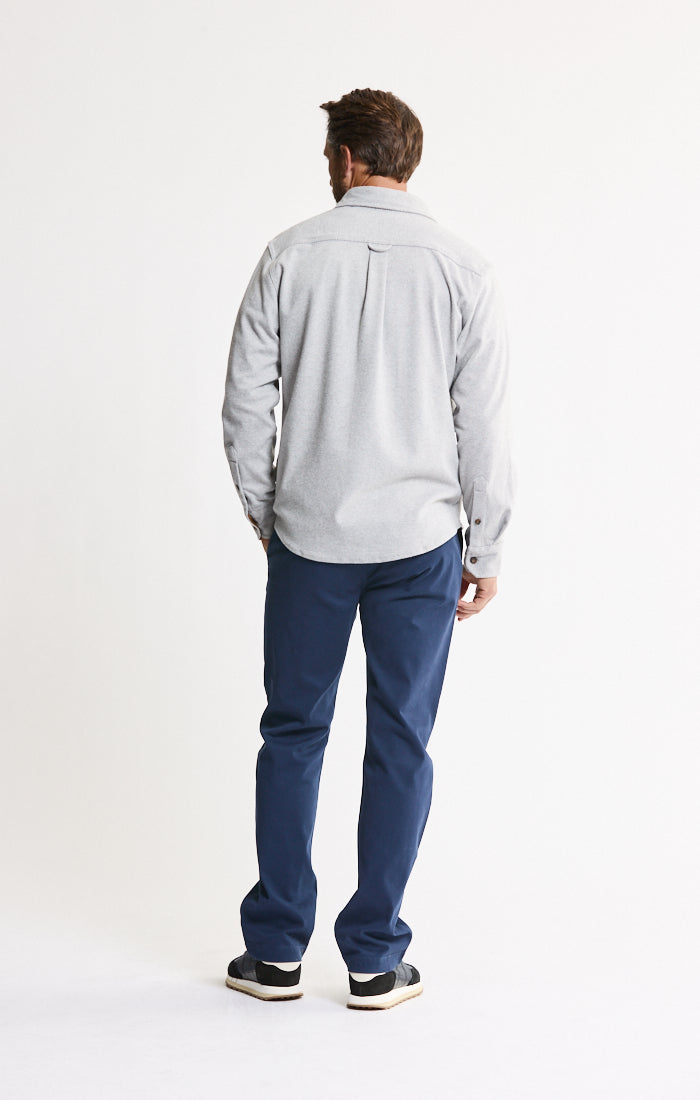 Knit Flannel Button-Up Shirt