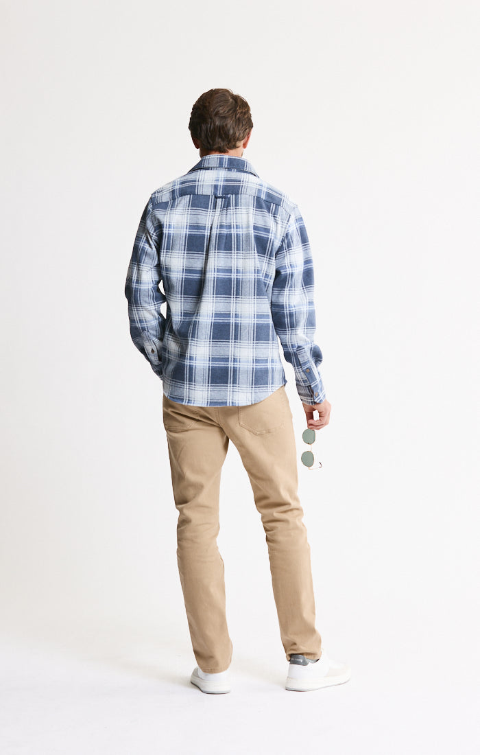 Knit Flannel Button-Up Shirt