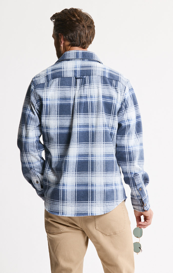 Knit Flannel Button-Up Shirt