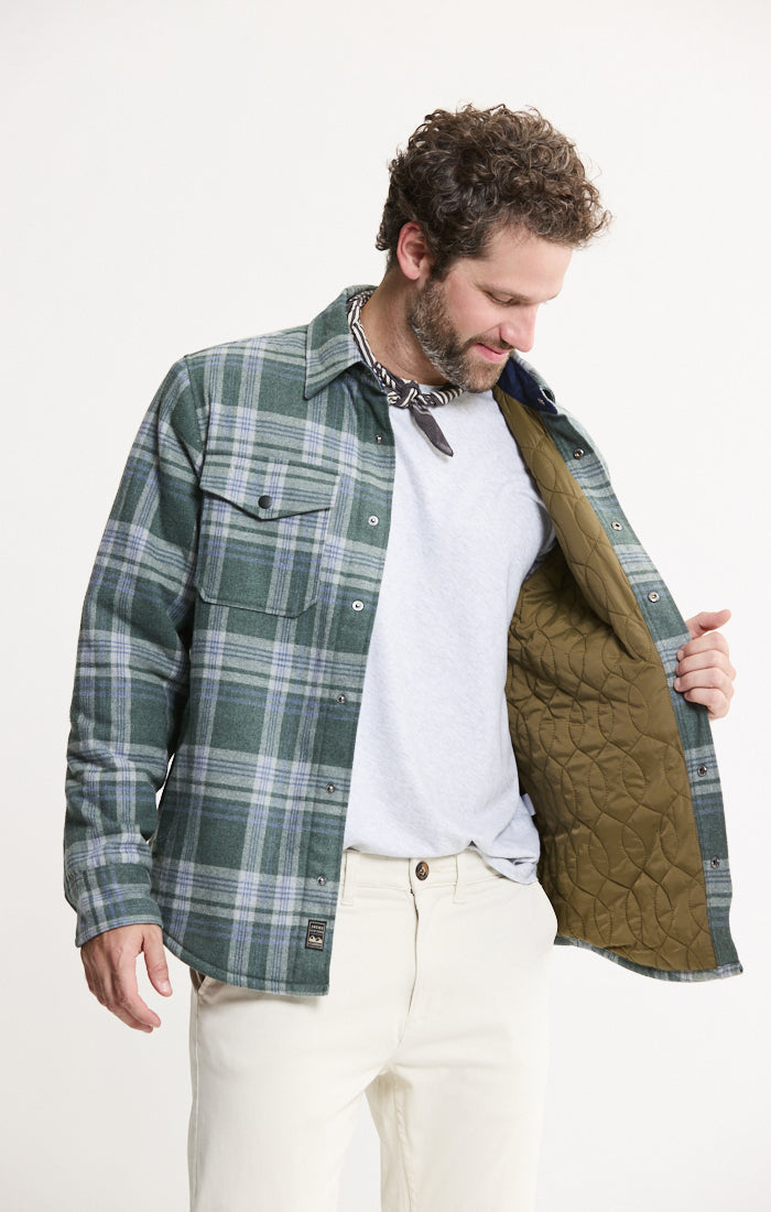 Quilted Lined Lyocell Flannel Shirt Jacket