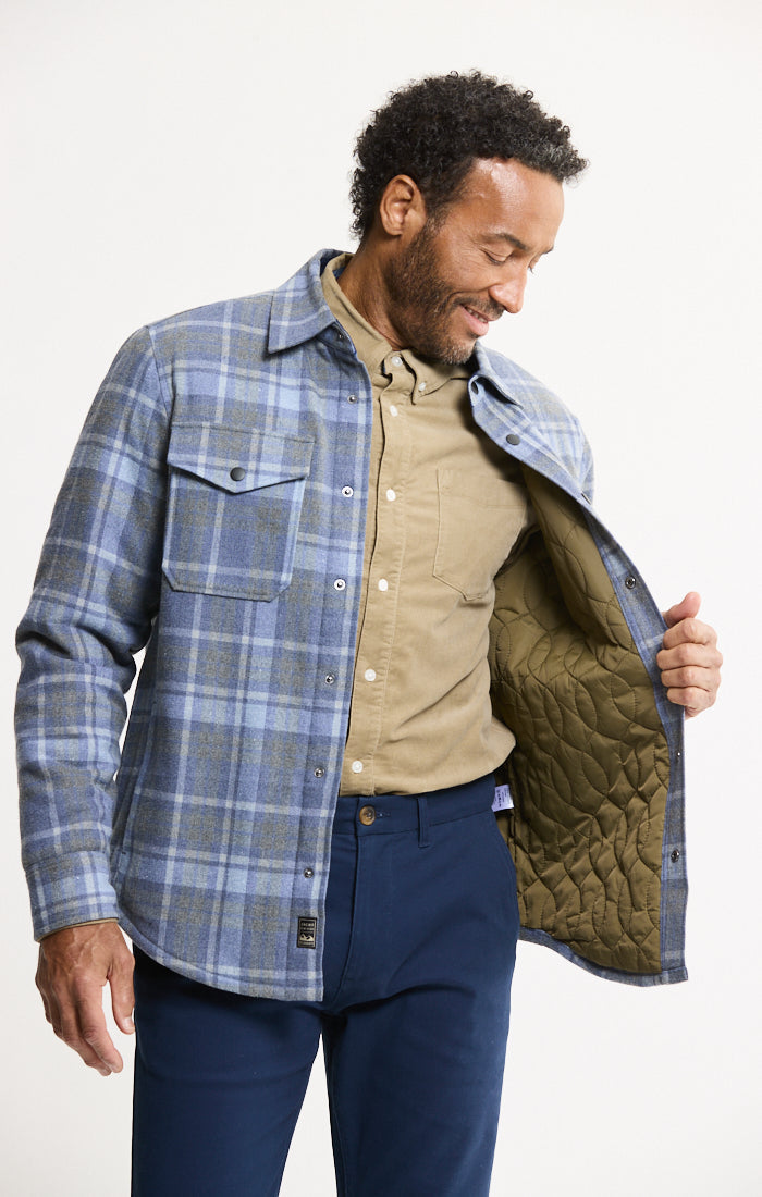 Quilted Lined Lyocell Flannel Shirt Jacket