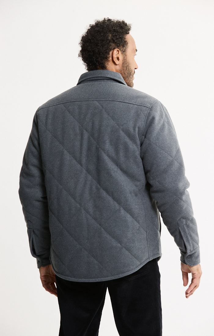 Quilted Brushed Knit Shirt Jacket