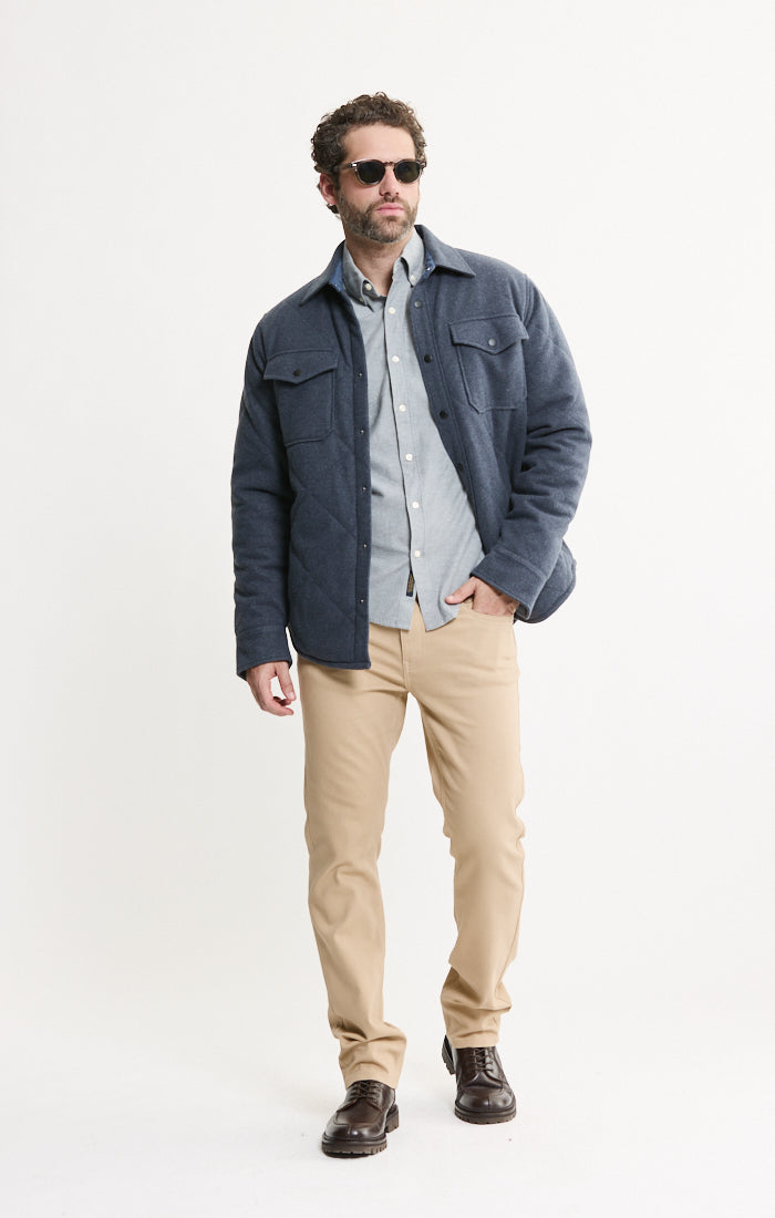 Quilted Brushed Knit Shirt Jacket