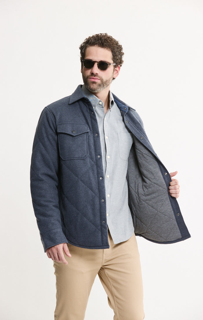 Quilted Brushed Knit Shirt Jacket