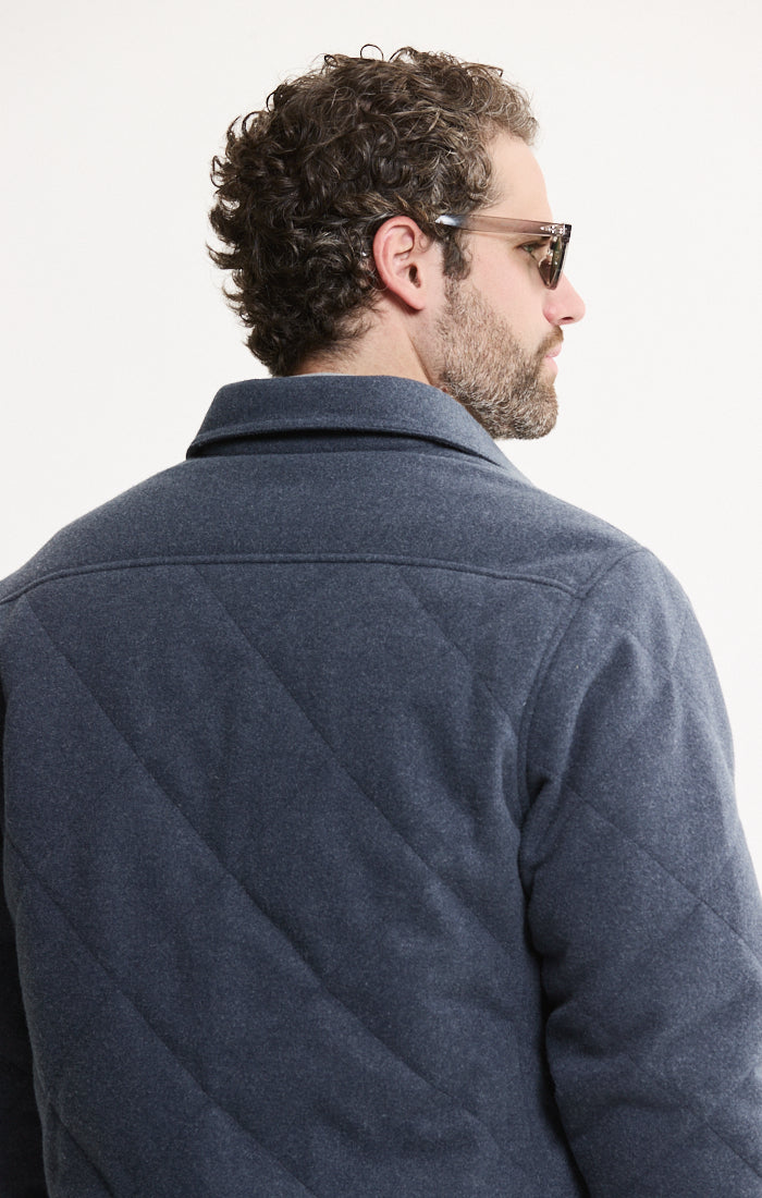 Quilted Brushed Knit Shirt Jacket