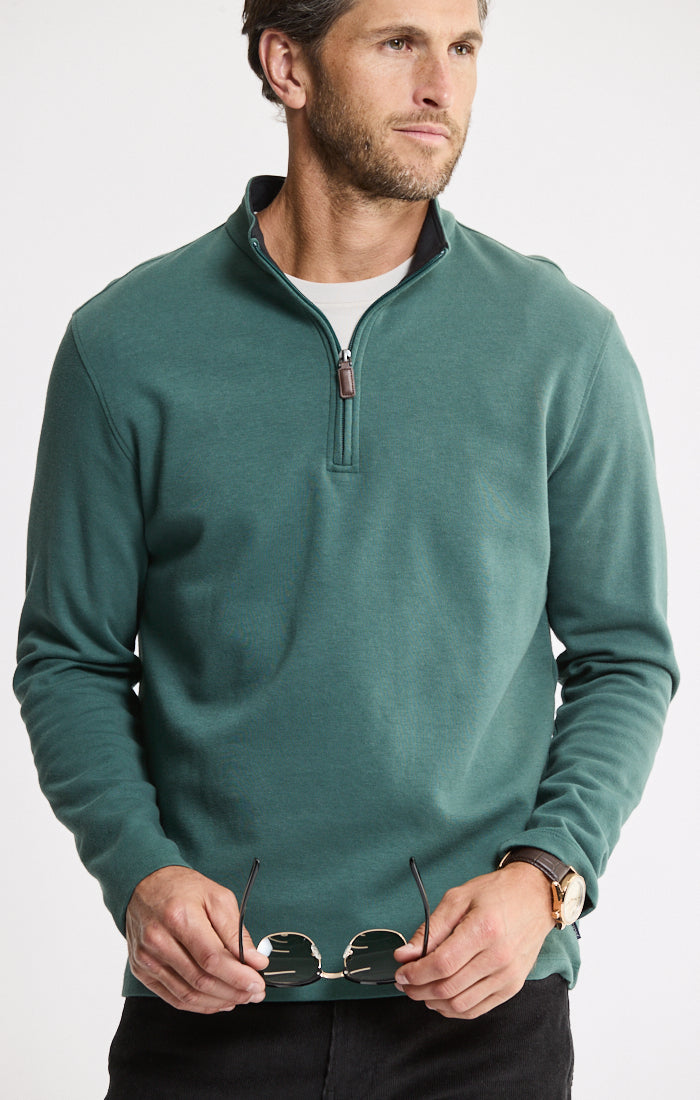 Cotton Modal Blend Quarter Zip Pullover