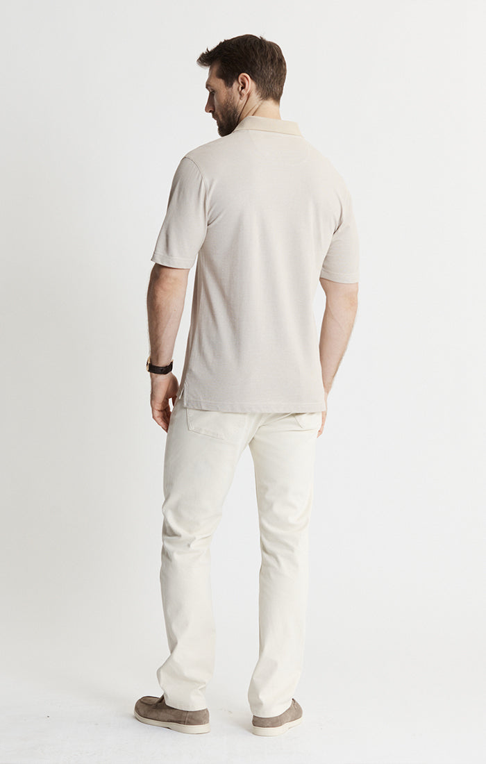 Cotton-Poly Johnny Collar Polo