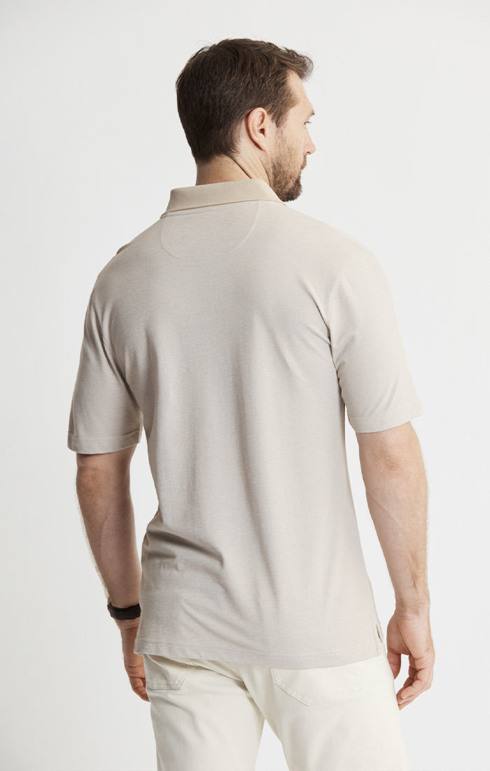 Cotton-Poly Johnny Collar Polo