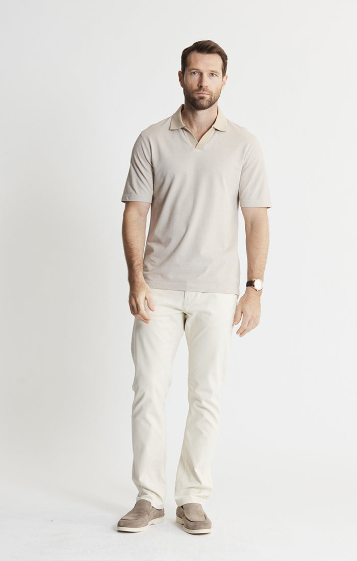 Cotton-Poly Johnny Collar Polo