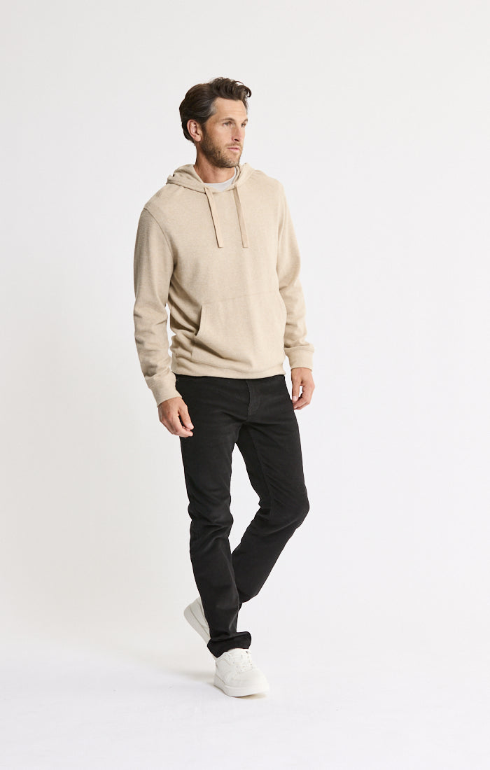 Knit Flannel Pullover Hoodie