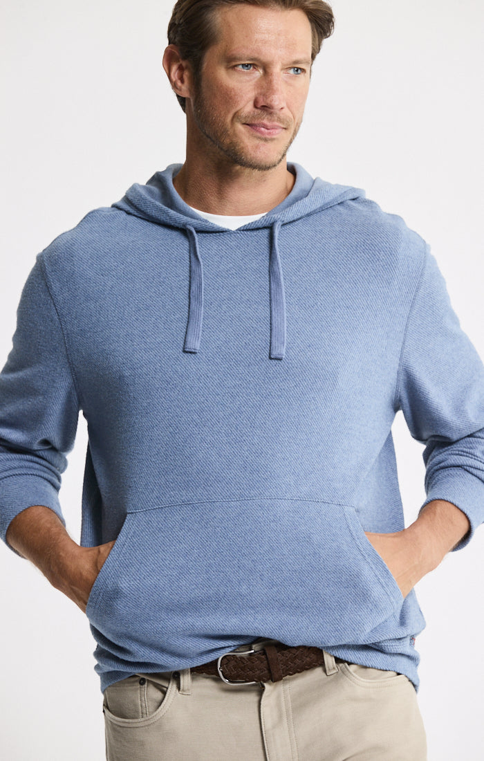 Knit Flannel Pullover Hoodie