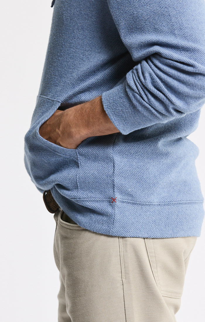 Knit Flannel Pullover Hoodie