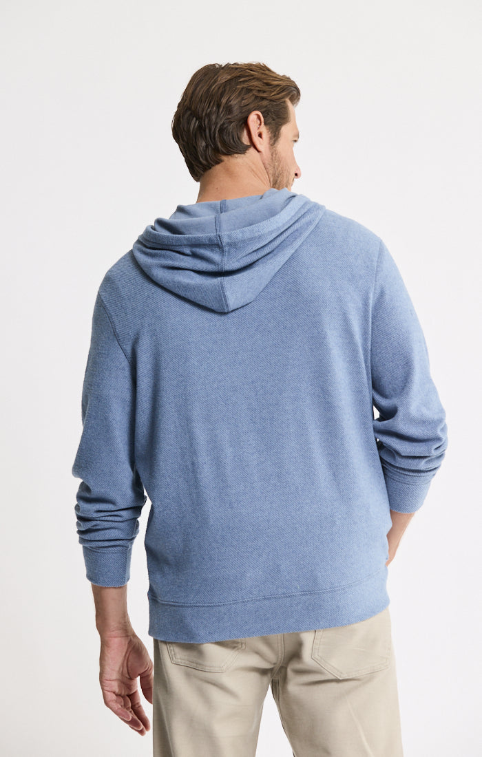 Knit Flannel Pullover Hoodie