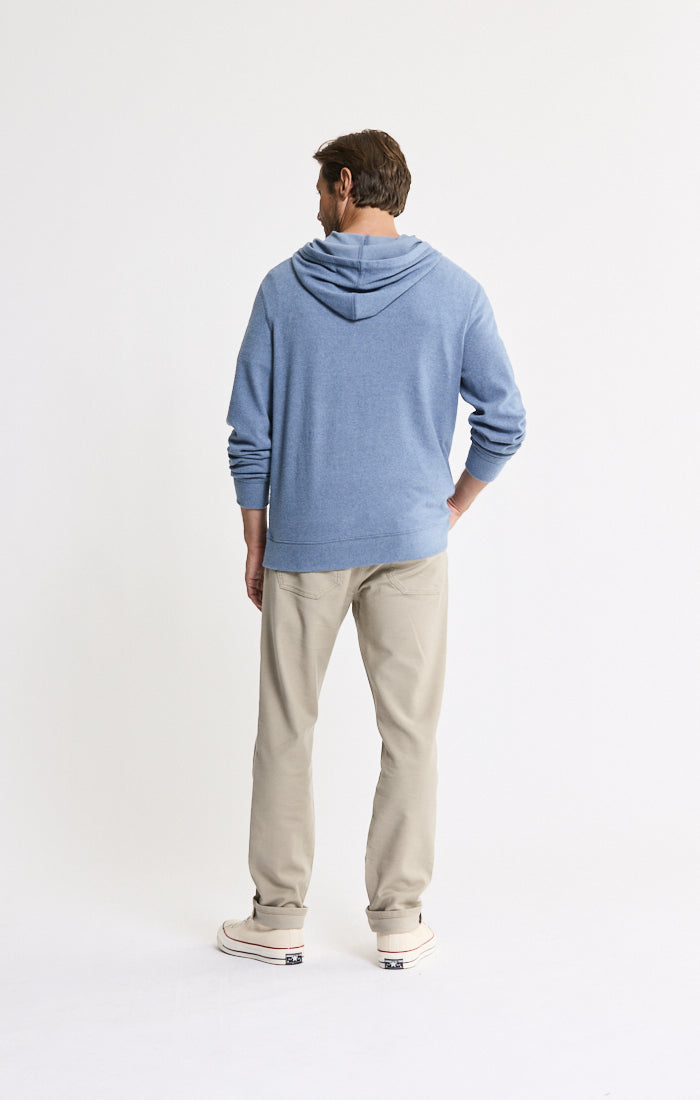 Knit Flannel Pullover Hoodie