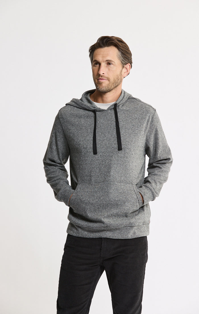 Knit Flannel Pullover Hoodie