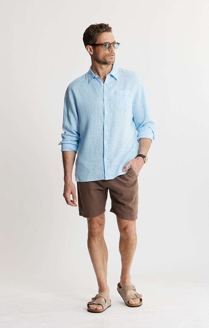 Linen Blend Button-Up Shirt